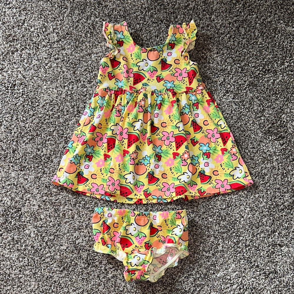 Kidgets Colorful Fruit Print Dress Set